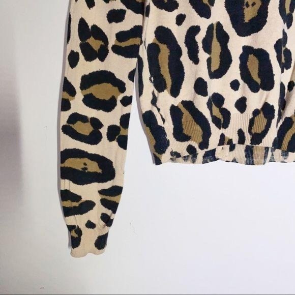 H&M Divided Grungy Destroyed Chunky Leopard Print Knit Cardigan - Size 8… - Picture 8 of 14